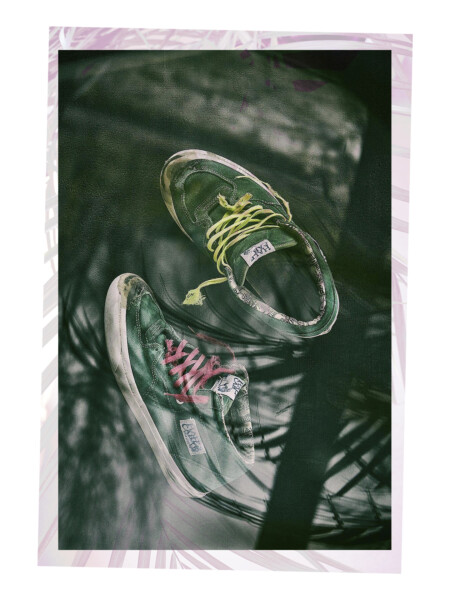 Grüne Vans Half Cab Schuhe.