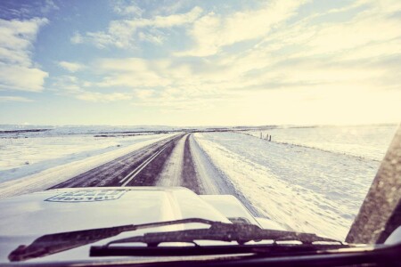 On the road in Iceland.